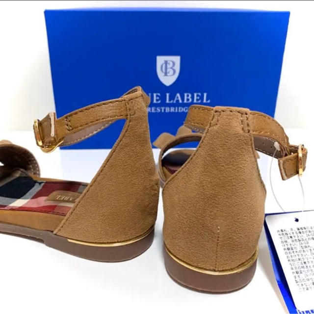 BURBERRY BLUE LABEL(バーバリーブルーレーベル)のBLUE LABEL ブルーレーベル フリルフラットサンダル キャメル 23㎝ レディースの靴/シューズ(サンダル)の商品写真