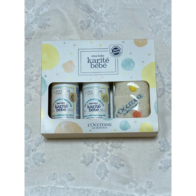 L'OCCITANE(ロクシタン)の❤️ロクシタン シアベイビープチギフト オーガニックミニタオル付き数量限定品❤️ コスメ/美容のボディケア(ボディローション/ミルク)の商品写真