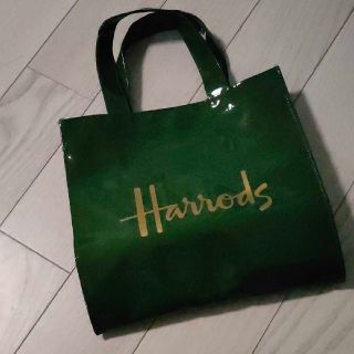 ハロッズ(Harrods)のハロッズ　Harrods　トートバッグ　新品未使用　緑地・金色ロゴ(トートバッグ)