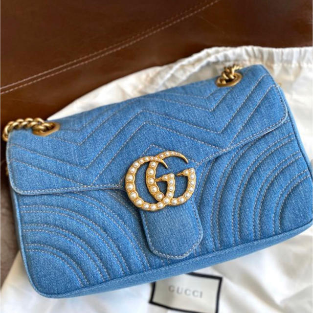 Gucci(グッチ)のGUCCI グッチ　最終値下げ　GGマーモント　ショルダーチェーンバッグ　正規品 レディースのバッグ(ショルダーバッグ)の商品写真