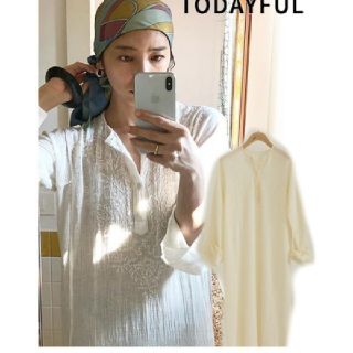 トゥデイフル(TODAYFUL)のTODAYFULEmbroidery Gauze Dressワンピース(ロングワンピース/マキシワンピース)