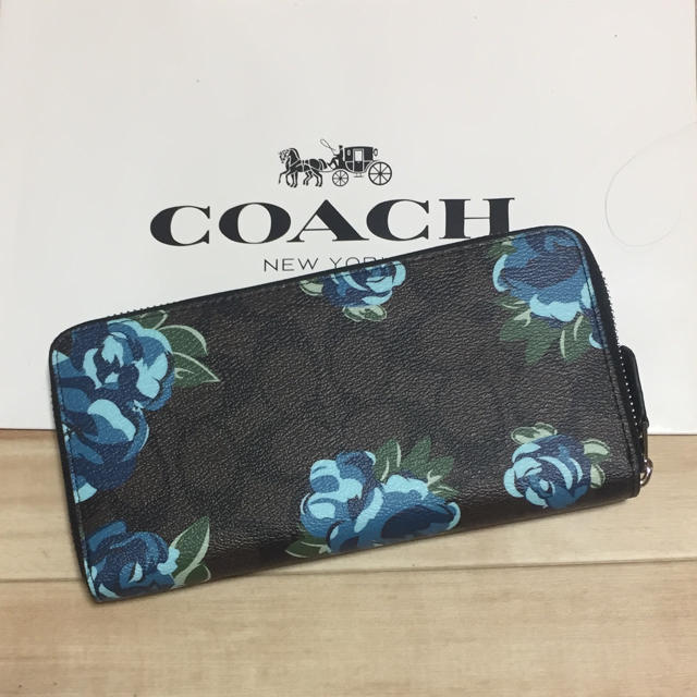 COACH(コーチ)の専用  新品 [COACH コーチ] 長財布 青い花 花柄 レディースのファッション小物(財布)の商品写真