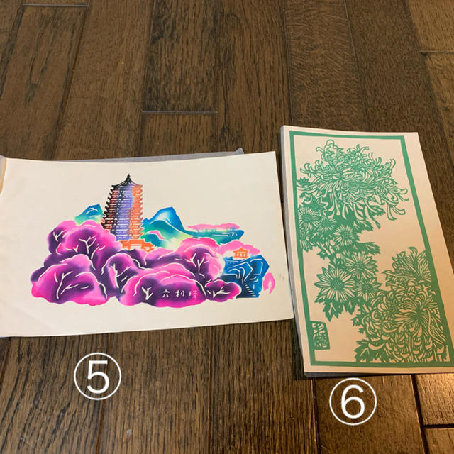 中国　剪紙　切り絵　6枚