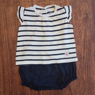 プチバトー(PETIT BATEAU)のプチバトー マリニエール セットアップ(ロンパース)