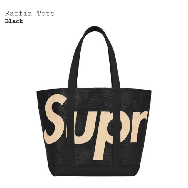 バッグSupreme Raffia Tote Black トートバッグ