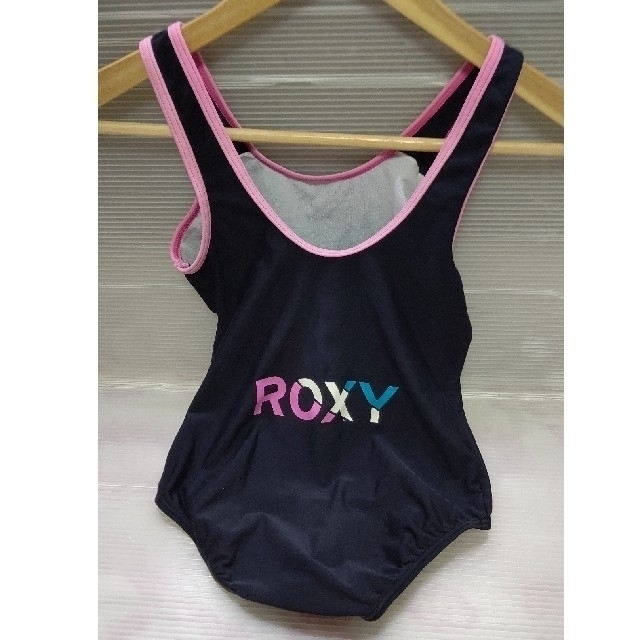 Roxy(ロキシー)のロキシースクール水着ワンピース黒ピンク キッズ/ベビー/マタニティのキッズ服女の子用(90cm~)(水着)の商品写真