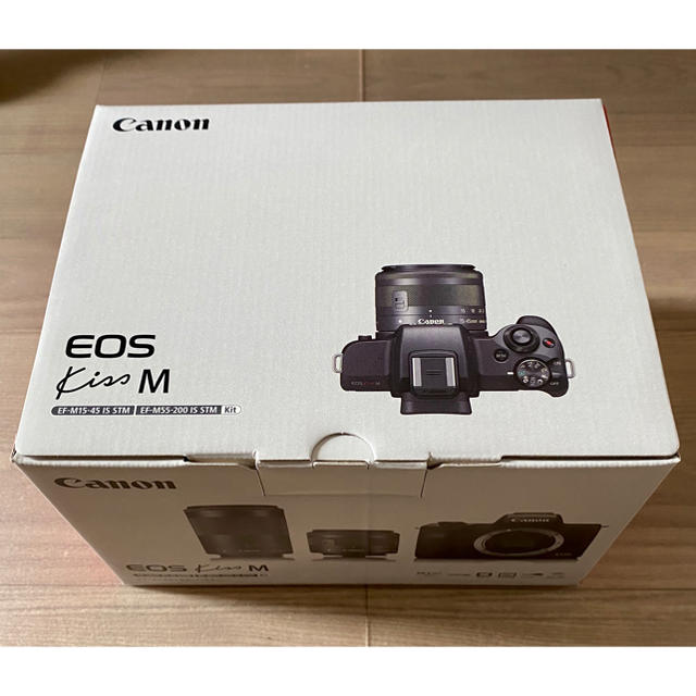 Canon(キヤノン)のEOS Kiss M・ダブルズームキット・ブラック 新品未使用 スマホ/家電/カメラのカメラ(デジタル一眼)の商品写真