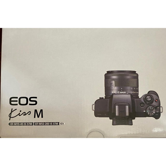 Canon(キヤノン)のEOS Kiss M・ダブルズームキット・ブラック 新品未使用 スマホ/家電/カメラのカメラ(デジタル一眼)の商品写真