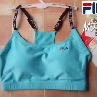 フィラ(FILA)の新品◆FILA・フィラ・スポーツブラ・ロゴ入り・M・Yバック・ブルー(その他)