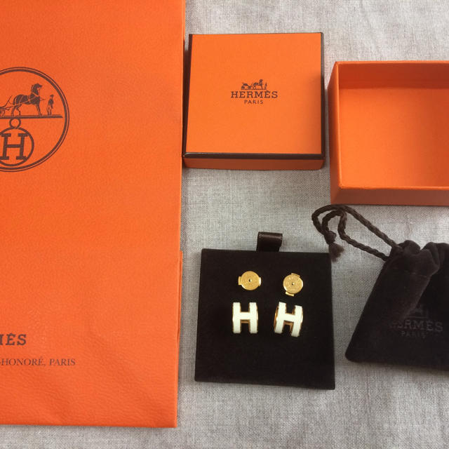 HERMES エルメス ピアス ポップアッシュ アイボリー x ゴールド | www