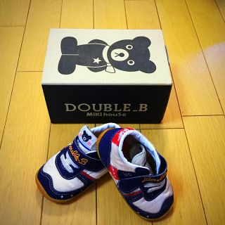 ダブルビー(DOUBLE.B)のDOUBLE B ☆ミキハウス☆靴　12.5㎝　紺×白　(スニーカー)