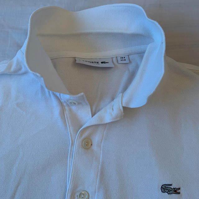 LACOSTE(ラコステ)のラコステ　鹿の子シャツ　白　綿　Mサイズ メンズのトップス(ポロシャツ)の商品写真