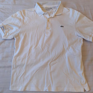 ラコステ(LACOSTE)のラコステ　鹿の子シャツ　白　綿　Mサイズ(ポロシャツ)