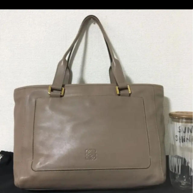 ロエベ　LOEWE レザートートバッグ　ベージュ