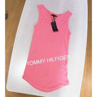 トミーヒルフィガー(TOMMY HILFIGER)のTOMMY HILFIGER❤︎薄手くすみピンクタンクトップ 新品(タンクトップ)