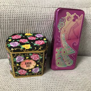 アナスイ(ANNA SUI)のアナスイ☆缶のみ☆２点セット☆黒色ピンク☆Anna Sui☆小物入れ(小物入れ)