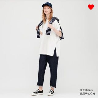 ユニクロ(UNIQLO)のコットンリラックススリットチュニック XL(Tシャツ(半袖/袖なし))