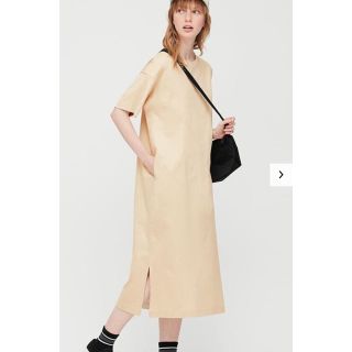 ユニクロ(UNIQLO)のマーセライズコットンロングＴワンピース　カラー30natural(ロングワンピース/マキシワンピース)