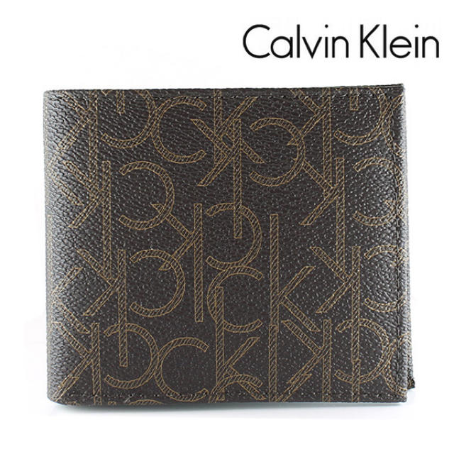 ck Calvin Klein(シーケーカルバンクライン)の新品 カルバンクライン 二つ折り財布 メンズ ブラウン 79463BR メンズのファッション小物(折り財布)の商品写真