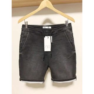 ザラ(ZARA)の新品 伸縮性抜群 ZARA MAN スウェットデニム ショートパンツ XL 34(ショートパンツ)