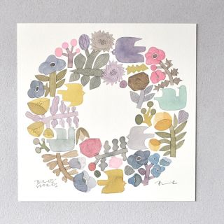 イデー(IDEE)のバーズワーズ　SHABBY WREATH 20×20cm ポスター(その他)