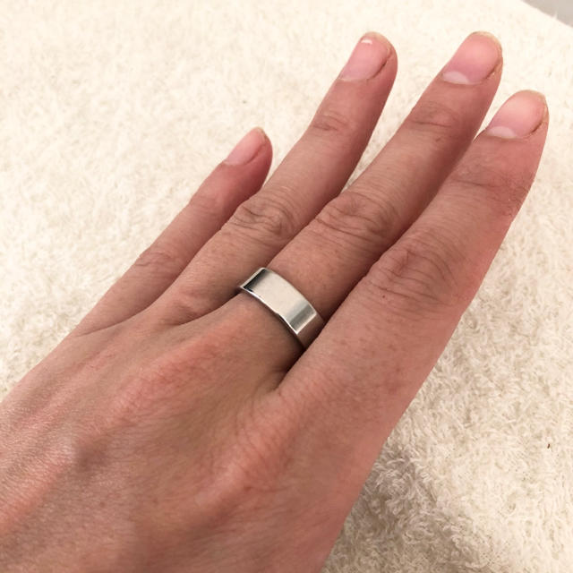 アレルギー対応！刻印無料　ステンレス製　平打ちリング　指輪 レディースのアクセサリー(リング(指輪))の商品写真
