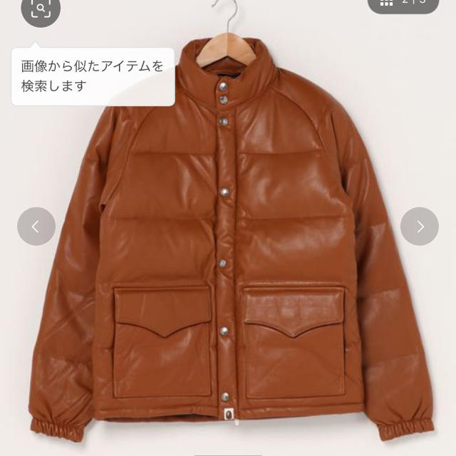 100％本物 A M jacket down classic leather bape ape - APE BATHING ダウンジャケット