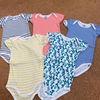 プチバトー(PETIT BATEAU)のプチバトー　ロンパース　5枚セット(ロンパース)