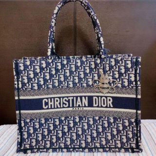 Christian Dior - DIOR ブックトート ミニ ネイビー トートバッグ bee