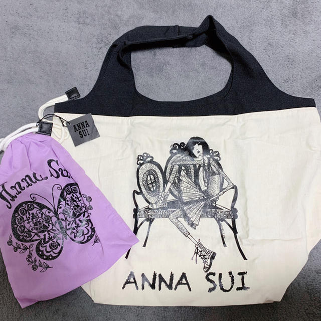 ANNA SUI(アナスイ)の【専用】新品未使用 アナスイ ANNA SUI 布 トートバッグ 巾着袋 レディースのバッグ(エコバッグ)の商品写真