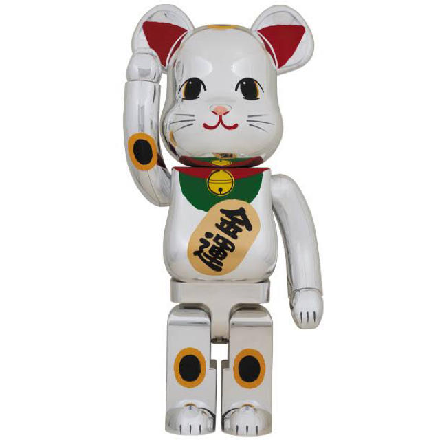 MEDICOM TOY(メディコムトイ)の送料込み BE@RBRICK 招き猫 銀メッキ 弐 1000% エンタメ/ホビーのフィギュア(その他)の商品写真