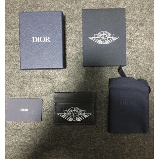 ディオール(Dior)のAIR DIOR Logo ジョーダン  カードケース　ネイビー(名刺入れ/定期入れ)