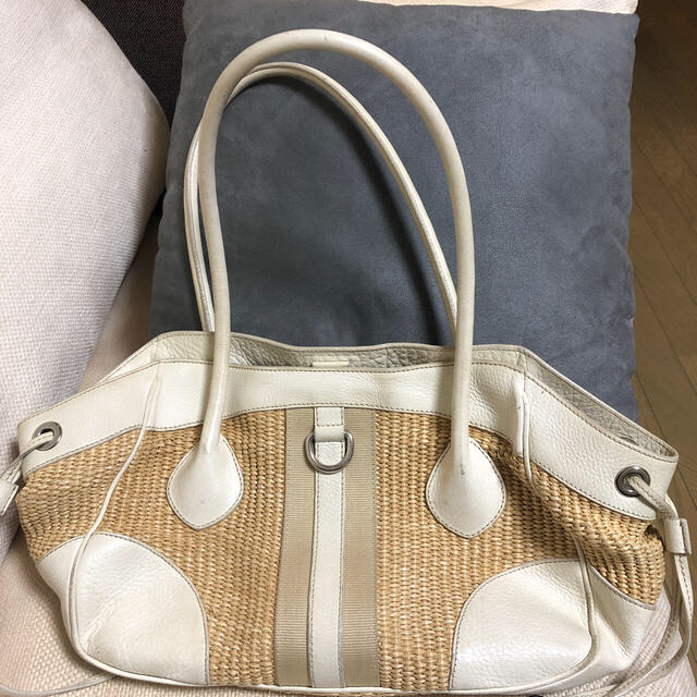 PRADA(プラダ)のプラダ　かごバッグ　キャンパス×レザーバッグ　2つセット レディースのバッグ(かごバッグ/ストローバッグ)の商品写真