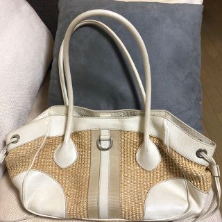 プラダ(PRADA)のプラダ　かごバッグ　キャンパス×レザーバッグ　2つセット(かごバッグ/ストローバッグ)