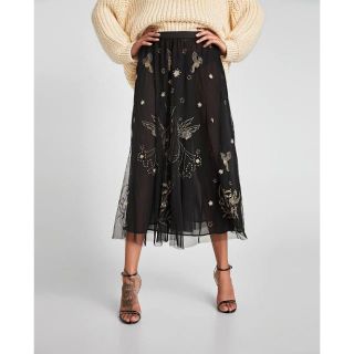 ザラ(ZARA)のZARA ロングチュールスカート　レア(ロングスカート)