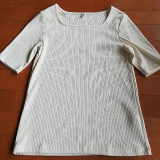 ユニクロ(UNIQLO)のリブスクエアネック T （5分袖）　ユニクロ(Tシャツ/カットソー(半袖/袖なし))