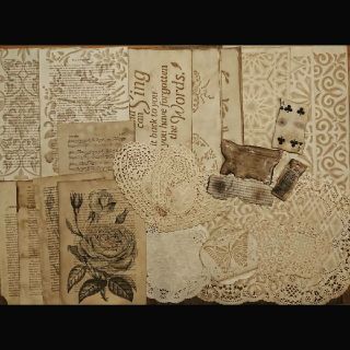 コーヒー染め ジャンクジャーナル 素材 コラージュの通販 by
