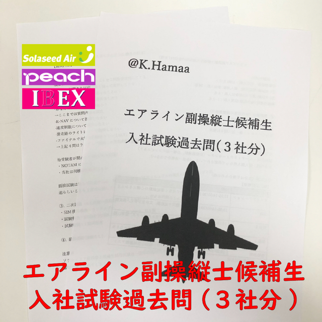 エアライン副操縦士候補生3社分入社試験過去問(数量限定) エンタメ/ホビーのテーブルゲーム/ホビー(航空機)の商品写真