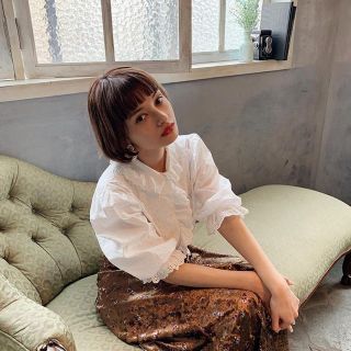 ❤︎様専用　retro cotton lace blouse(シャツ/ブラウス(半袖/袖なし))