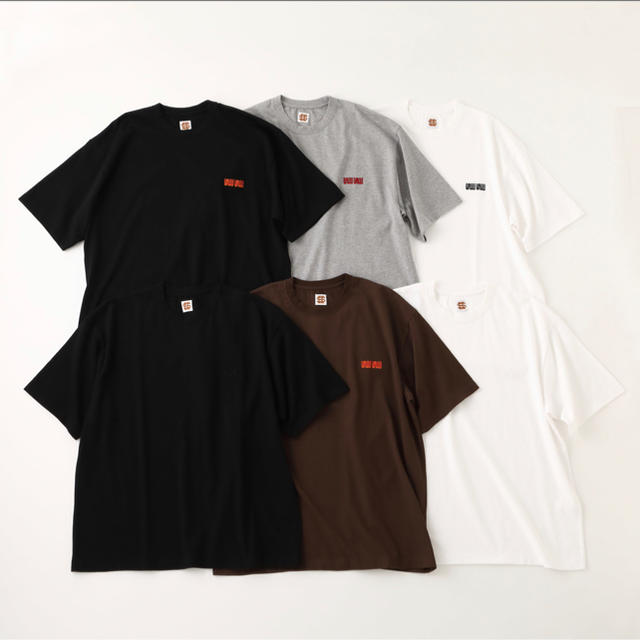 1LDK SELECT(ワンエルディーケーセレクト)のSEE SEE MUNI LOGO TEE GREY/BURGUNDY L メンズのトップス(Tシャツ/カットソー(半袖/袖なし))の商品写真