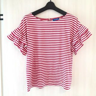 バーバリーブルーレーベル(BURBERRY BLUE LABEL)のBURBERRY   バーバリーブルーレーベル　ボーダーフリルTシャツ(Tシャツ(半袖/袖なし))