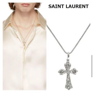 サンローラン(Saint Laurent)のSAINT LAURENT シルバークロス　ネックレス(ネックレス)