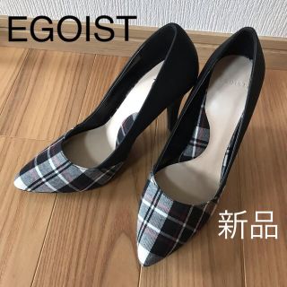 エゴイスト(EGOIST)のEGOIST パンプス　チェック　Ｓ　ハイヒール　チェック　バイカラー　赤　黒(ハイヒール/パンプス)