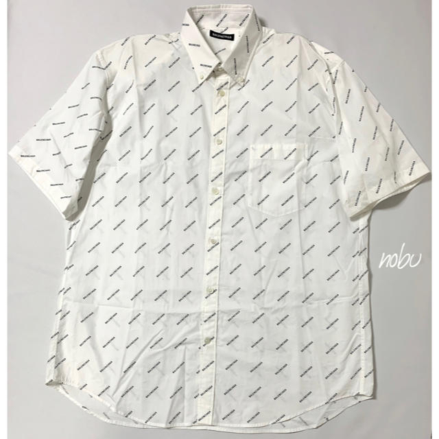 新品 SS20【 BALENCIAGA 】Allover Logo Shirt