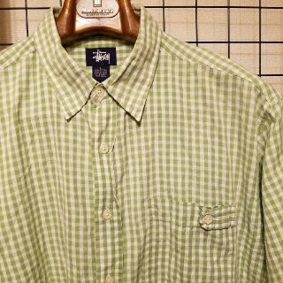 ステューシー(STUSSY)の90's vintage 紺タグ STUSSY ギンガムチェック柄 半袖シャツ(シャツ)