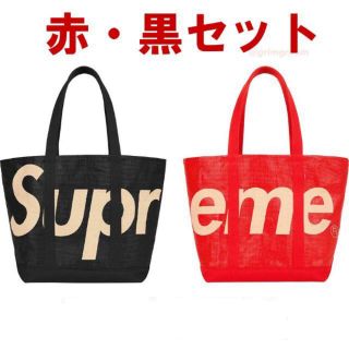 シュプリーム(Supreme)のSupreme Raffia Tote BLACK RED セット(トートバッグ)