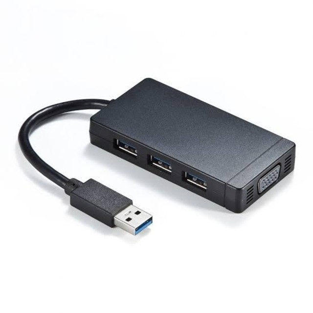 USB VGA 変換アダプター ハブ内蔵