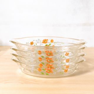 パイレックス(Pyrex)のオールドパイレックス メリーフラワーシリーズ グラタン皿4枚(食器)