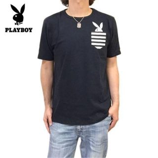 プレイボーイ(PLAYBOY)のSALE　新品　紺　Ｌ　PLAYBOY プレイボーイ　Ｔシャツ　ポケット付き(Tシャツ/カットソー(半袖/袖なし))