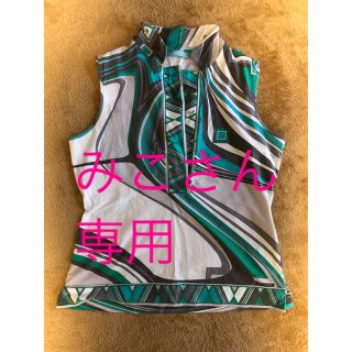 エミリオプッチ(EMILIO PUCCI)のみこさん専用　エミリオプッチ　ノースリーブ　グリーン(カットソー(半袖/袖なし))